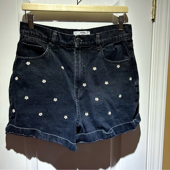 Women mom high rise denim shorts black - Picture 1 of 4